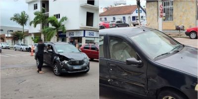 Colisão entre dois carros é registrada no centro de Camaquã