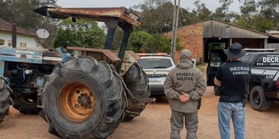 Buscas são realizadas em Dom Feliciano contra homem investigado por furto de trator