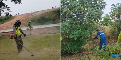 Infraestrutura realiza serviço de manutenção em praças de Camaquã