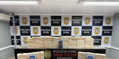Mais de 100 kg de cocaína são apreendidos em operação da Polícia Civil no RS