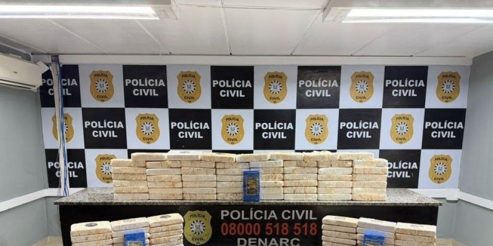 Mais de 100 kg de cocaína são apreendidos em operação da Polícia Civil no RS