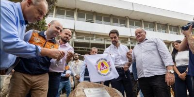 Pedra fundamental das obras do Centro Estadual de Gestão Integrada de Riscos e Desastres é lançada no RS