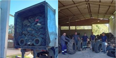 Camaquã destina 18 toneladas de pneus para reciclagem