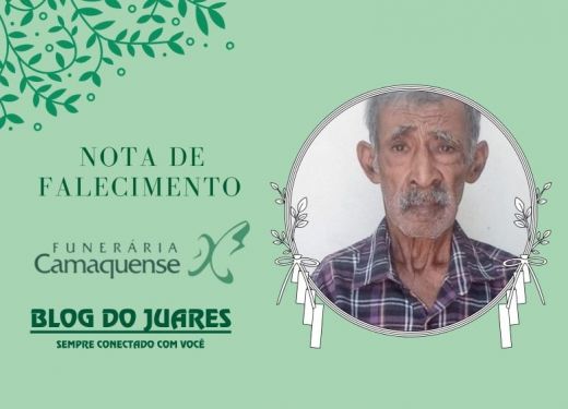 OBITUÁRIO: Nota de Falecimento de Daniel Rodrigues da Silva, de 85 anos