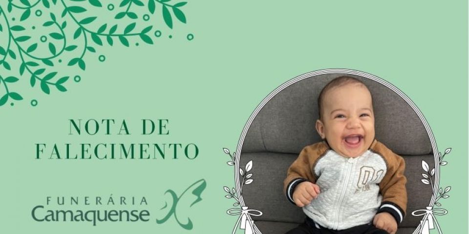 OBITUÁRIO: Nota de Falecimento de Isac de Almeida Cheavenato, de 4 meses