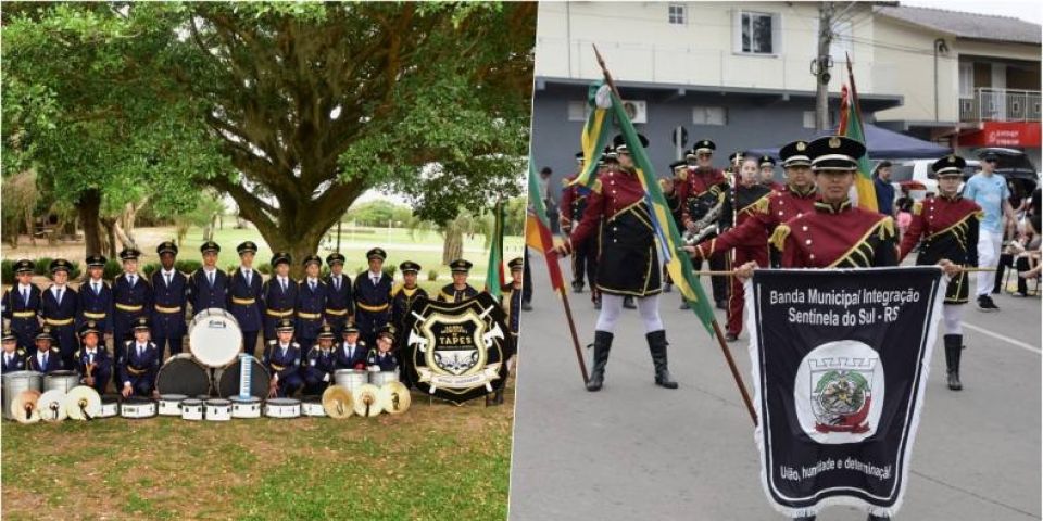Bandas municipais de Tapes e Sentinela do Sul representarão o RS em festivais na Colômbia e Bolívia