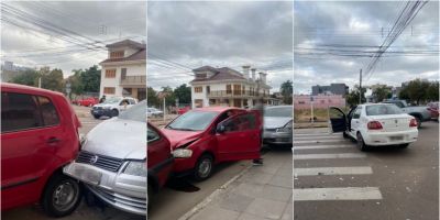 VÍDEO: acidente envolvendo quatro veículos é registrado no centro de Camaquã