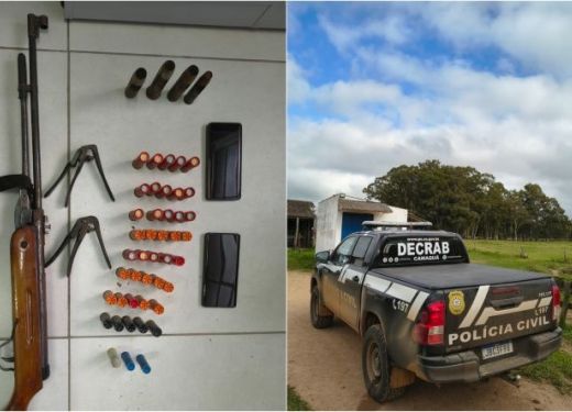 Decrab de Camaquã apreende arma adulterada e munições em São Lourenço do Sul