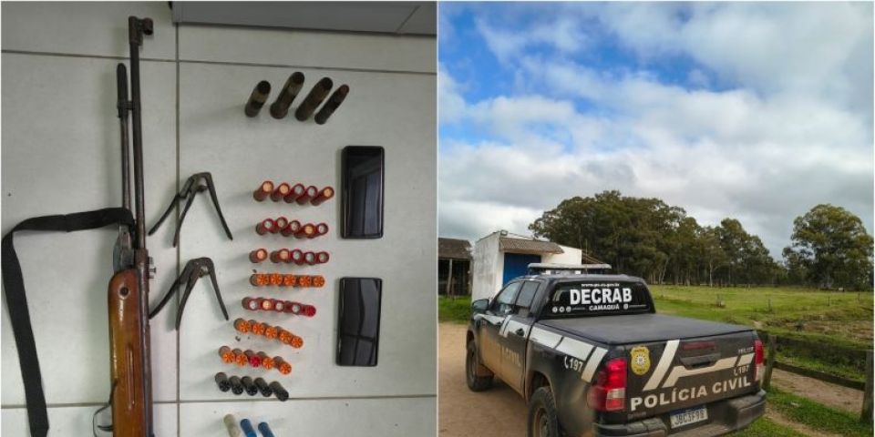 Decrab de Camaquã apreende arma adulterada e munições em São Lourenço do Sul
