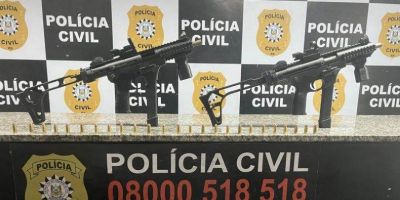 Submetralhadoras e pistolas são apreendidas em Porto Alegre
