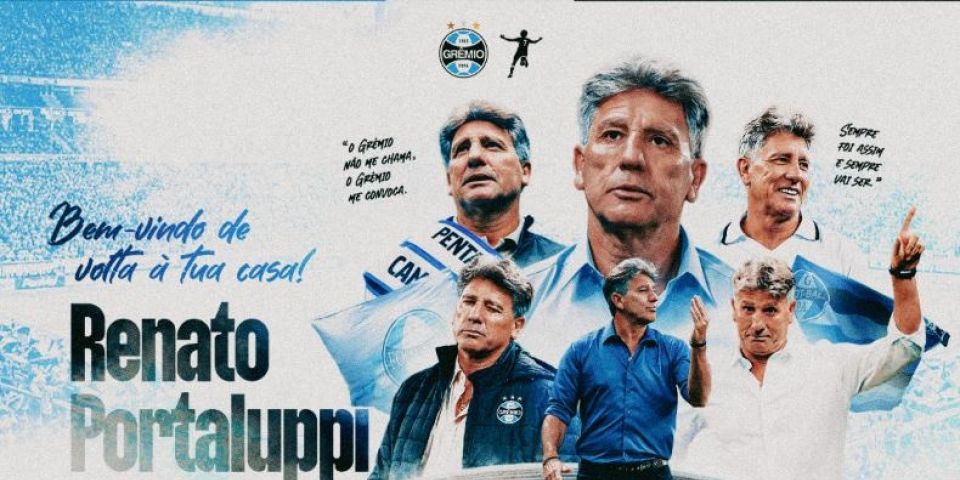 Grêmio anuncia o retorno do técnico Renato Portaluppi
