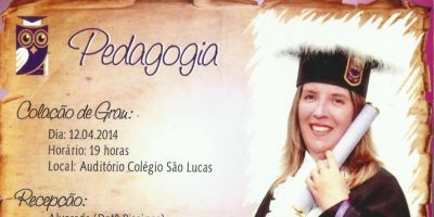 Parabéns para Márcia Fonseca Romais pela colação de grau em Pedagogia