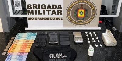 Homem é preso com drogas, dinheiro e objetos em São Lourenço do Sul