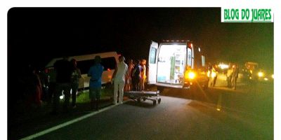 Acidente entre trator e van resulta em 4 pessoas feridas na ERS-350 em Arambaré