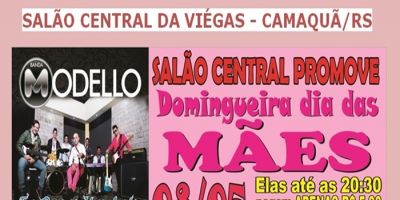 Domingueira do Dia da Mães no Salão Central com a Banda Modello. É domingo, 08 de maio