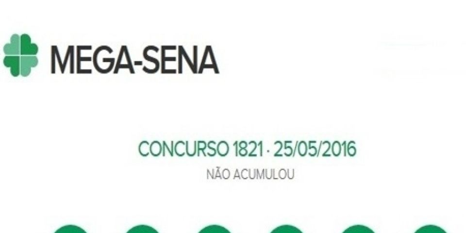 Mega-Sena, concurso 1.821: apostas de Bahia e Pará levam R$ 19,9 milhões