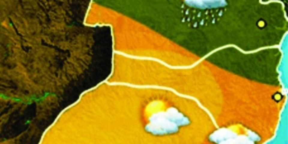 Previsão de uma semana com poucas nuvens no estado