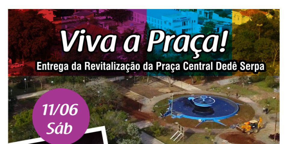 Reinauguração da Praça Central Dedê Serpa com águas dançantes será neste sábado em São Lourenço do Sul