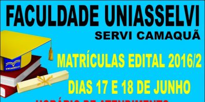 FACULDADE UNIASSELVI - Servi Camaquã. Matrículas abertas