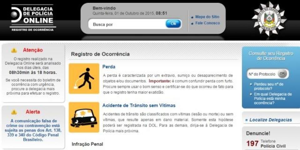 Algumas ocorrências podem ser registradas pela internet. Conheça a Delegacia Online RS