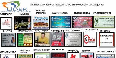 Líder Pesquisas e Publicidades divulga os Destaques de Camaquã 2016