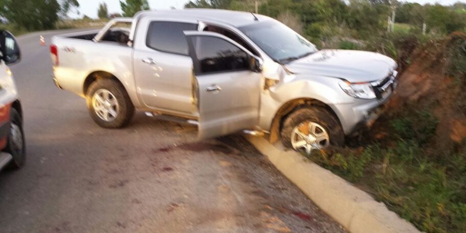 Motorista perde controle do veículo e sai da pista na ERS-265 no interior de São Lourenço do Sul