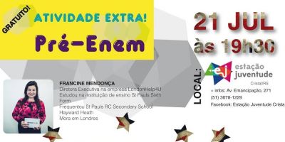 Palestra gratuita em Cristal: nunca deixe de alimentar seus sonhos - Motivação e Intercâmbio