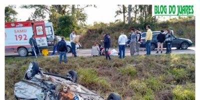 Acidente na BR-116 em Tapes resulta em uma morte e pelo menos três pessoas feridas