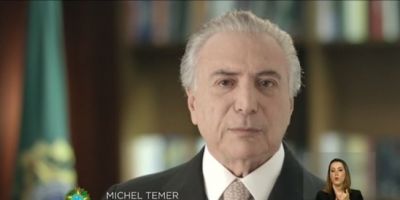 Na TV, Temer cita reformas e que vai "recolocar o Brasil nos trilhos"