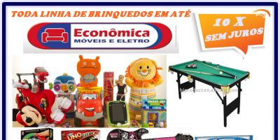 Brinquedos com preços imbatíveis em até 10x sem juros na Econômica Móveis e Eletro