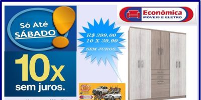 Econômica Móveis e Eletro está com promoção de roupeiro somente até sábado. Confira...