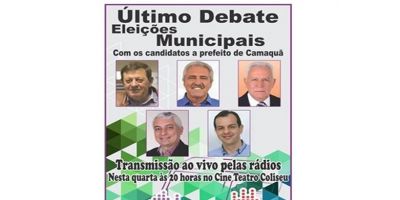 Último debate dos candidatos a prefeito de Camaquã ocorre nesta quarta no Cine Teatro Coliseu