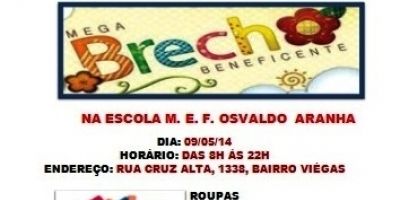 Camaquã - na sexta ocorre um brechó beneficente na escola Osvaldo Aranha 