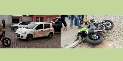 Motociclista fica ferido em acidente com carro em Camaquã