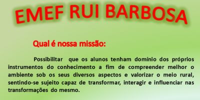 EMEF Rui Barbosa abre período de matrículas e rematrículas