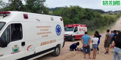 FOTOS e VÍDEO: carro atinge bicicleta e deixa ciclista ferida na lomba da barragem, em Camaquã