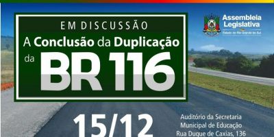 Ocorre nesta quinta em Camaquã audiência pública que tratará da conclusão das obras da BR-116