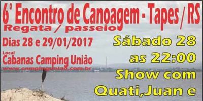 Sexto Encontro de Canoagem ocorre neste final de semana em Tapes