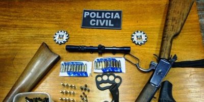 Guaíba - Polícia Civil apreende armas e munições de diversos calibres