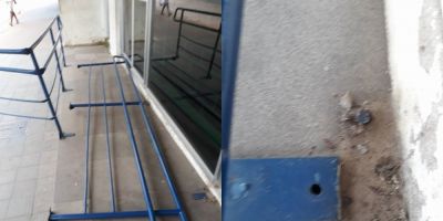 Vândalos quebram corrimãos de acessibilidade do Sine de Camaquã