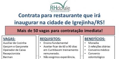 RH do Vale contrata pessoas de Camaquã-RS e região para trabalharem em Igrejinha-RS