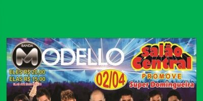 Domingueira no Salão Central com a Banda Modello. É neste domingo, 2 de abril