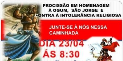 No próximo domingo ocorre em Camaquã uma caminhada contra a intolerância religiosa