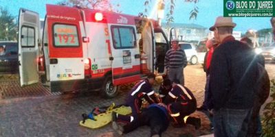 Acidente entre carro e moto deixa motociclista ferido em Camaquã nesta quarta