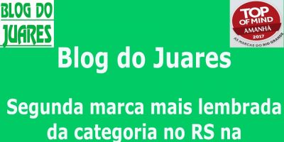 Blog do Juares é a 2ª marca mais lembrada da categoria no Top Of Mind 2017 do RS