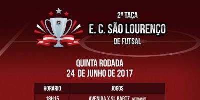 Jogos pela 2ª Taça E. C. São Lourenço de Futsal prossegue neste sábado