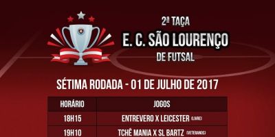 Ocorre neste sábado a sétima rodada da 2ª Taça E. C. São Lourenço de Futsal