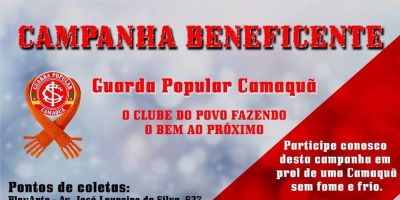Campanha Beneficente Guarda Popular Camaquã; aceitamos doações de alimentos e agasalhos