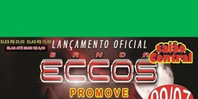 Domingueira no Salão Central com a Banda Eccos ocorre neste domingo, 9 de de julho