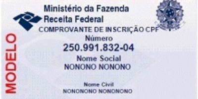 Receita Federal disponibiliza serviço de inclusão e exclusão de nome social no CPF 